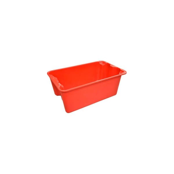 Mfg Tray Stack & Nest Storage Tote, 20-1/2 in L x 12-7/8 in W x 8 in H, Red, Fiberglass, 10 PK 7804085280 - main